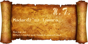 Madarász Tamara névjegykártya